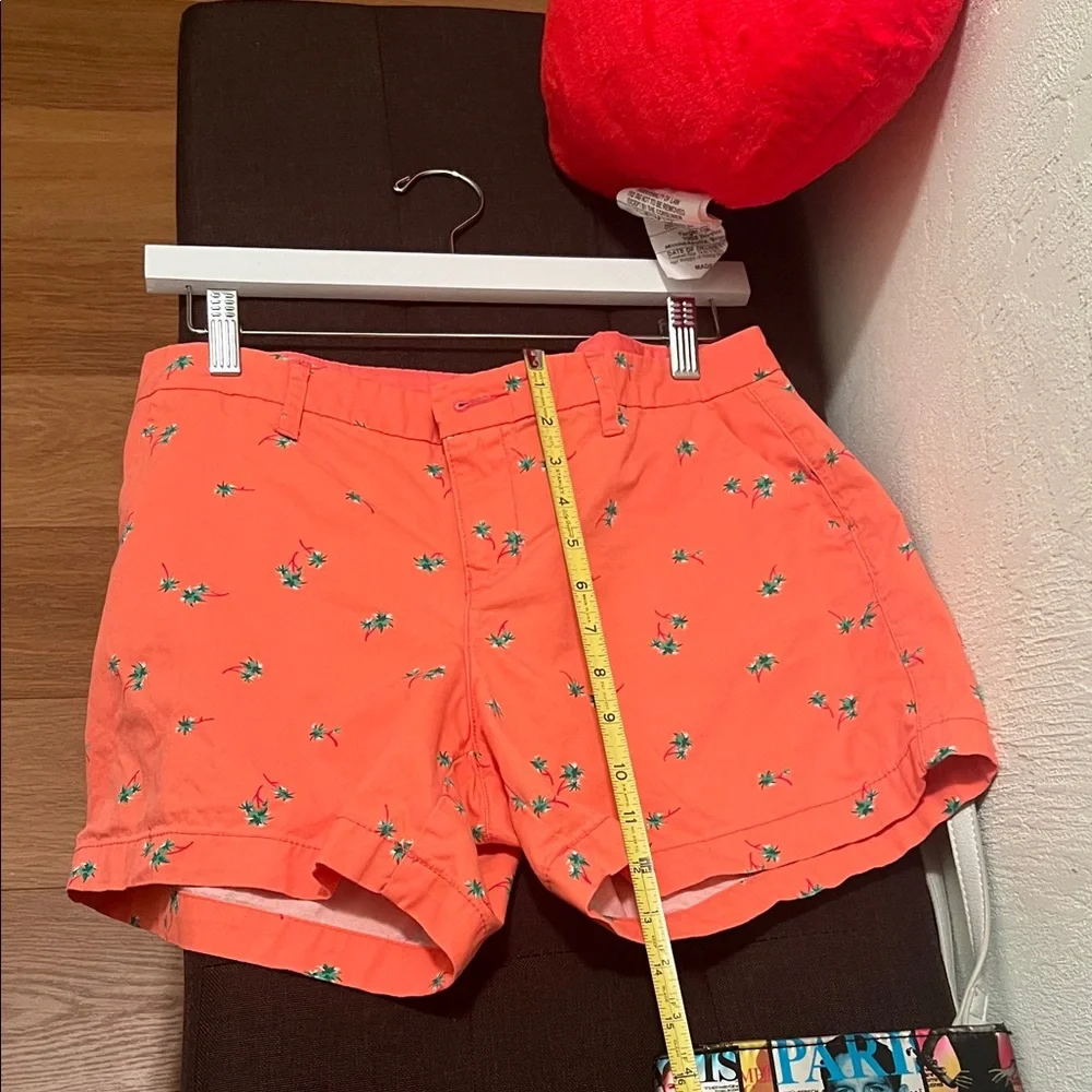 #1514=Coral Women's Shorts with Palm Tree Print - Picture 5 of 9